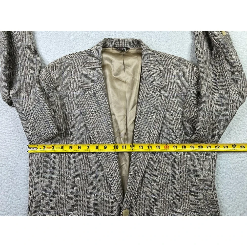 Bill‎ Blass Blazer Mens 44R Plaid Wool Sport Coat Classic Made in USA